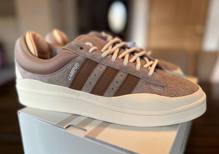 BAD BUNNY X ADIDAS CAMPUS “BROWN”, Bad Bunny x adidas, adidas Campus - BAD BUNNY X ADIDAS CAMPUS “BROWN”样品首度曝光，引发热议