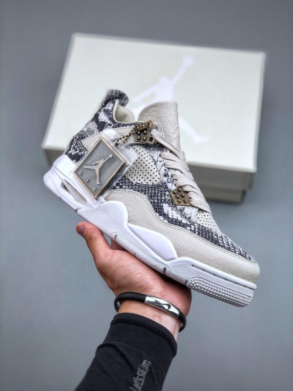 篮球鞋, 球鞋, Jordan Air Jordan 4 retro snakeskin, Air Jordan 4 Retro, Air Jordan 4, 819139-030 - 乔丹 Jordan Air Jordan 4 retro snakeskin 蛇纹 防滑耐磨 中帮 复古篮球鞋 男款 灰白 819139-030