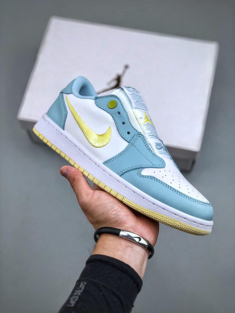 篮球鞋, 球鞋, AV3918 368, Air Jordan 1 Low Slip Shadow, Air Jordan 1 Low, Air Jordan 1 - 乔丹 Air Jordan 1 Low Slip Shadow 刺绣勾 防滑耐磨 低帮 复古篮球鞋 蓝黄 AV3918 368