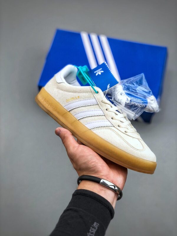 板鞋, 休闲板鞋, EF5755, Adidas Originals Gazelle Indoor, adidas Originals - 阿迪达斯 Adidas Originals Gazelle Indoor 耐磨轻便 低帮 休闲板鞋 米白生胶底 EF5755