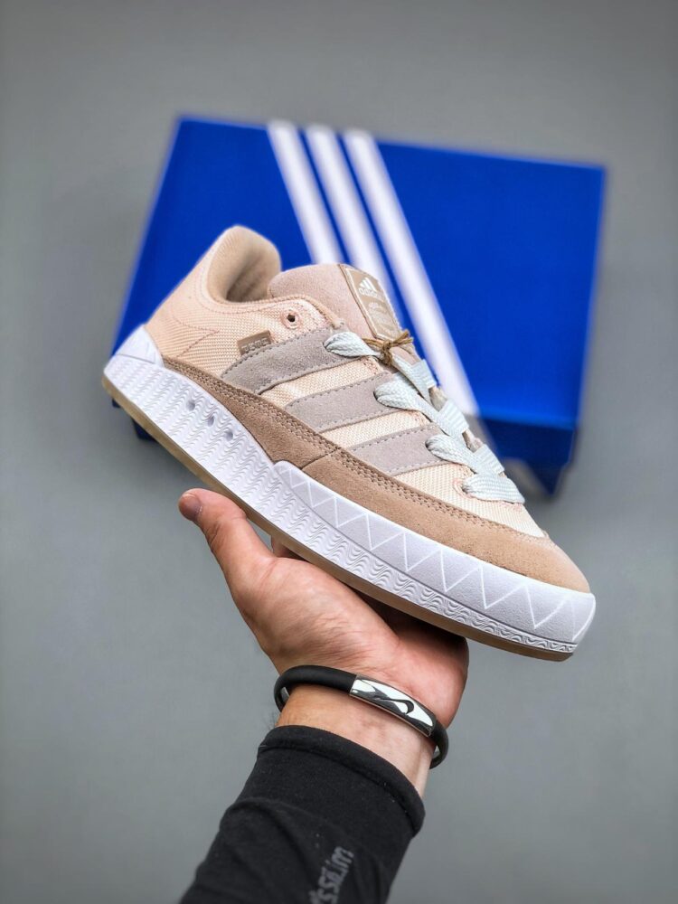 板鞋, 休闲板鞋, HQ6909, adidas originals Adimatic Hemp, adidas Originals - 阿迪达斯 adidas originals Adimatic Hemp 鲨鱼面包鞋 减震耐磨 低帮 休闲板鞋 男女同款 粉灰 HQ6909