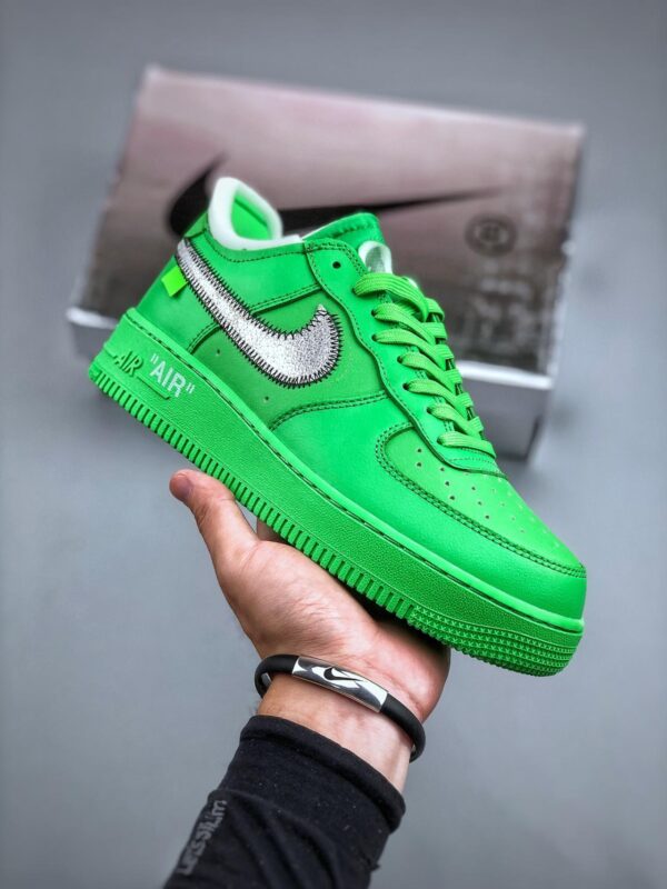 板鞋, 休闲板鞋, Off_White x Nike Air Force 1Low“Green", Nike Air Force 1Low, Nike Air Force 1, DX1419-300, Air Force 1 - 耐克 Off_White x Nike Air Force 1Low“Green" 经典 潮流休闲 休闲板鞋 银绿 DX1419-300