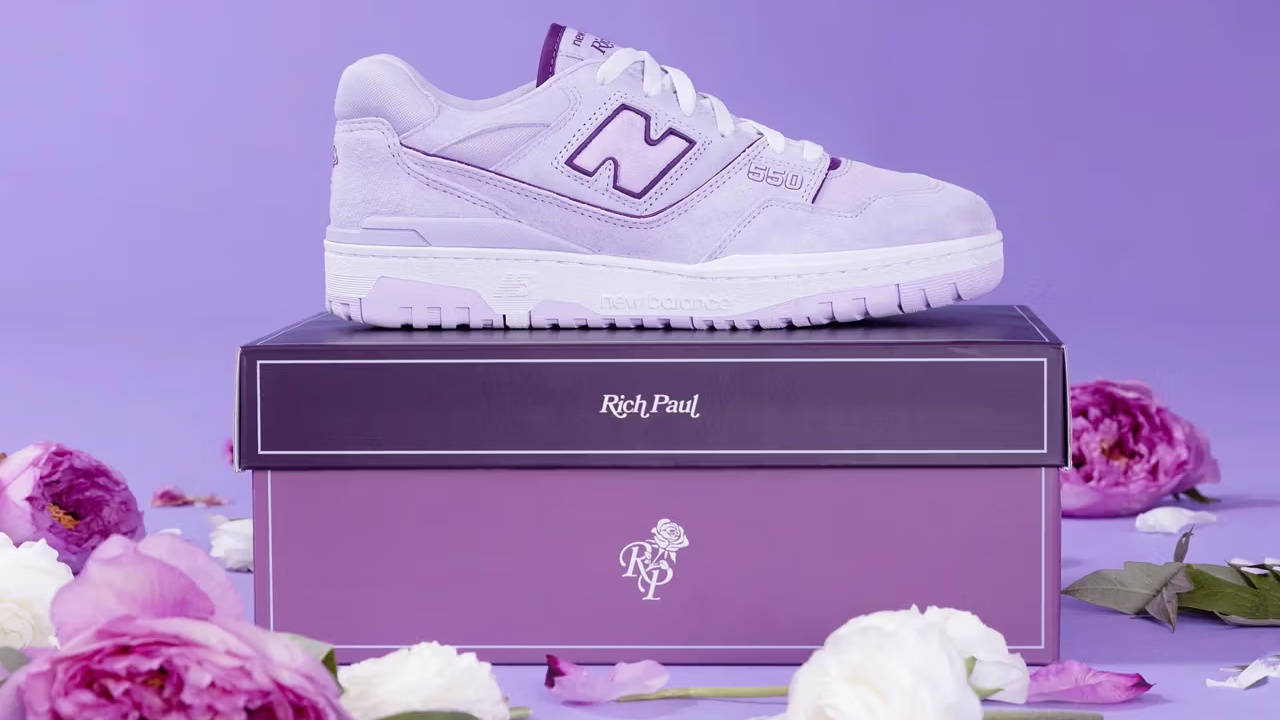 运动鞋, 跑鞋, 球鞋, 情人节, 复古跑鞋, New Balance 550, New Balance - Rich Paul x New Balance 550 "Forever Yours" 呈现出独特的薰衣草色泽