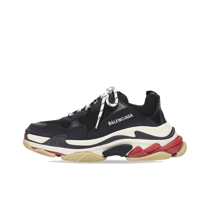 Balenciaga巴黎世家 Triple S 网布 复古舒适系带 低帮 老爹鞋  黑白 533882W09OM1000