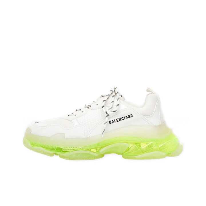 Balenciaga巴黎世家 Triple S 圆头系带 低帮 老爹鞋  白绿色 541624W2FR19073