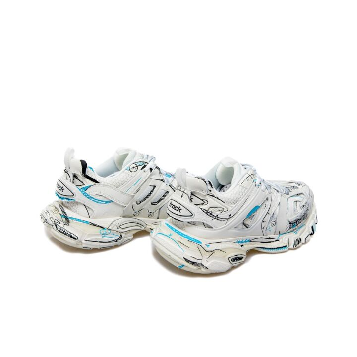 Balenciaga巴黎世家 Track 1.0 低帮系带 低帮 老爹鞋  白蓝色 542023W3SRA9014