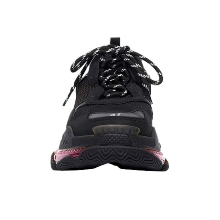 Balenciaga巴黎世家 Triple S 透明鞋底 低帮 老爹鞋 黑粉 544351W2FR11053