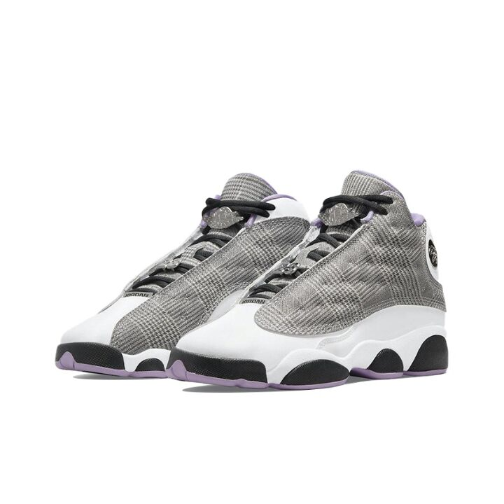 Jordan Air Jordan 13 Retro “Houndstooth” 千鸟格 高帮 篮球鞋 GS 灰白紫 DN3938-015