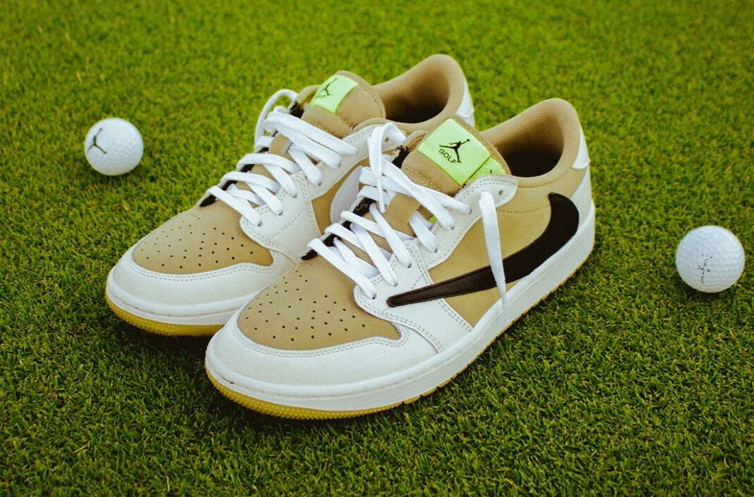 运动鞋, Travis Scott, Air Jordan 1 Low Golf, Air Jordan 1 Low, Air Jordan 1 - 特拉维斯·斯科特 x 乔丹一代低帮高尔夫鞋“橄榄色”将于10月13日发布（美国东部时间下午2点 SNKRS抽签）