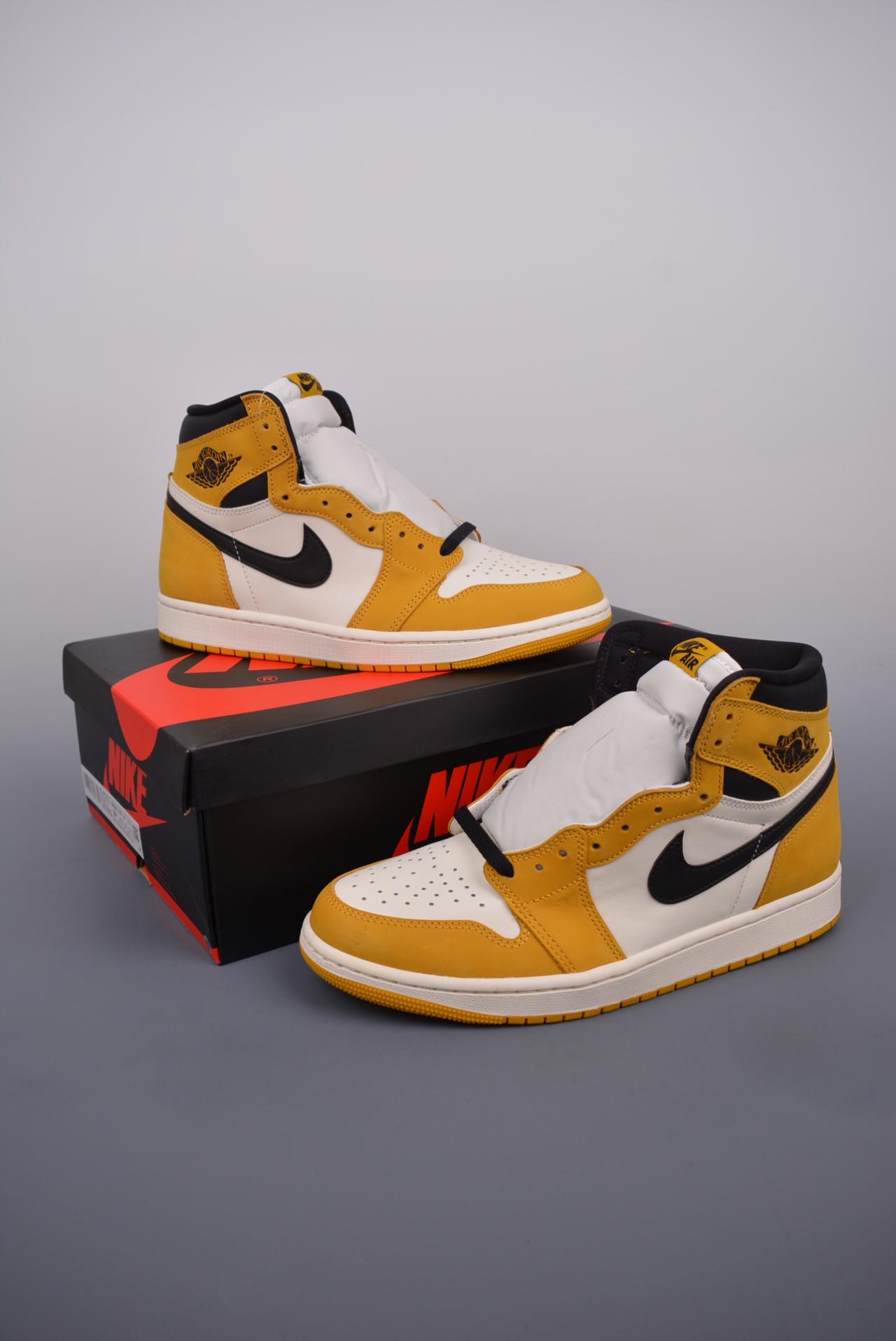 运动鞋, Yellow Ochre, Air Jordan 1 Retro, Air Jordan 1 - Air Jordan 1 Retro "Yellow Ochre" 黑黄脚趾 官方货号：DZ5485 701CF