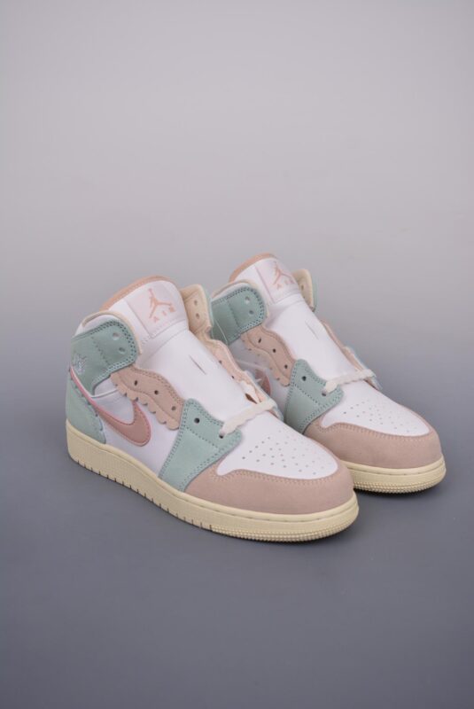 篮球鞋, 球鞋, Jordan, Air Jordan 1 Mid, Air Jordan 1, Air Jordan - Air Jordan 1 Mid 白蓝粉 高帮篮球鞋 货号：DZ5361 100DX