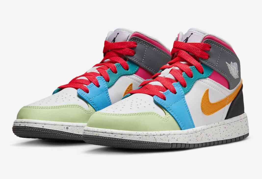 GS, Air Jordan 1 Mid GS, Air Jordan 1 Mid, Air Jordan 1, Air Jordan - 2024年2月发售的Air Jordan 1 Mid GS "Multi-Color"