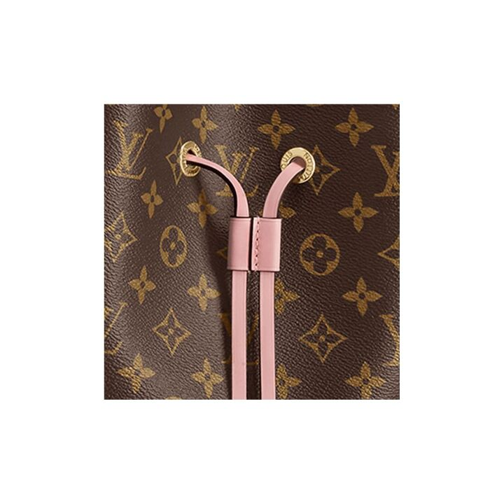 LOUIS VUITTON NO 老花 涂层帆布拼牛皮 水桶包单肩手提包 女款 棕色