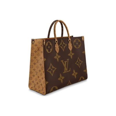 LOUIS VUITTON ONTHEGO GM#老花肩带#经典标志性Logo老花满印 涂层帆布 托特包Tote包购物袋单肩手提包 大号 女款 棕色/焦糖色拼色