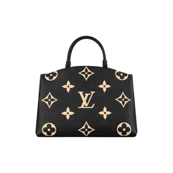 LOUIS VUITTON GRAND PALAIS系列 经典Logo印花双色压纹 粒面牛皮革 单肩手提包 女款 黑色