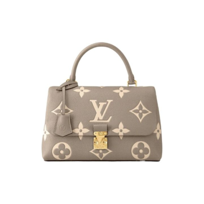 LOUIS VUITTON Madeleine 经典S-lock锁扣可调节可拆卸肩带 压纹粒面牛皮革 单肩斜挎手提包 中号 女款 棕色