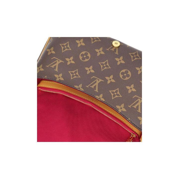 LOUIS VUITTON Diane PM 经典老花满印 涂层帆布拼牛皮饰边 腋下包法棍包手提单肩包 小号 女款 棕色