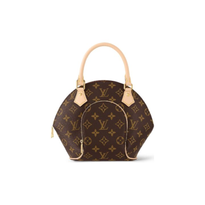 LOUIS VUITTON Ellipse PM经典老花可拆卸可调节肩带 帆布拼皮 单肩斜挎手提包 小号 女款 棕色