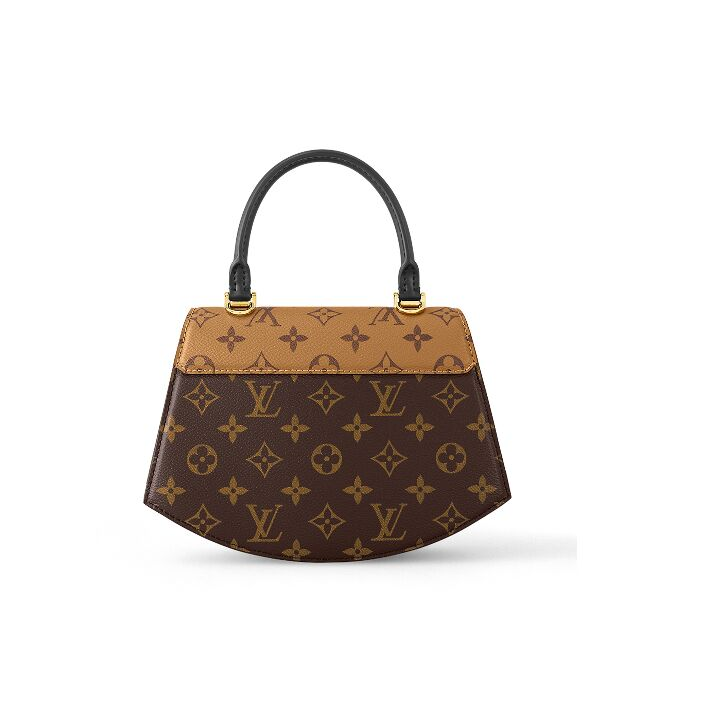 LOUIS VUITTON Tilsitt系列 老花满印可拆卸可调节肩带 涂层帆布拼牛皮革 扇子包手提单肩斜挎包 女款 棕色