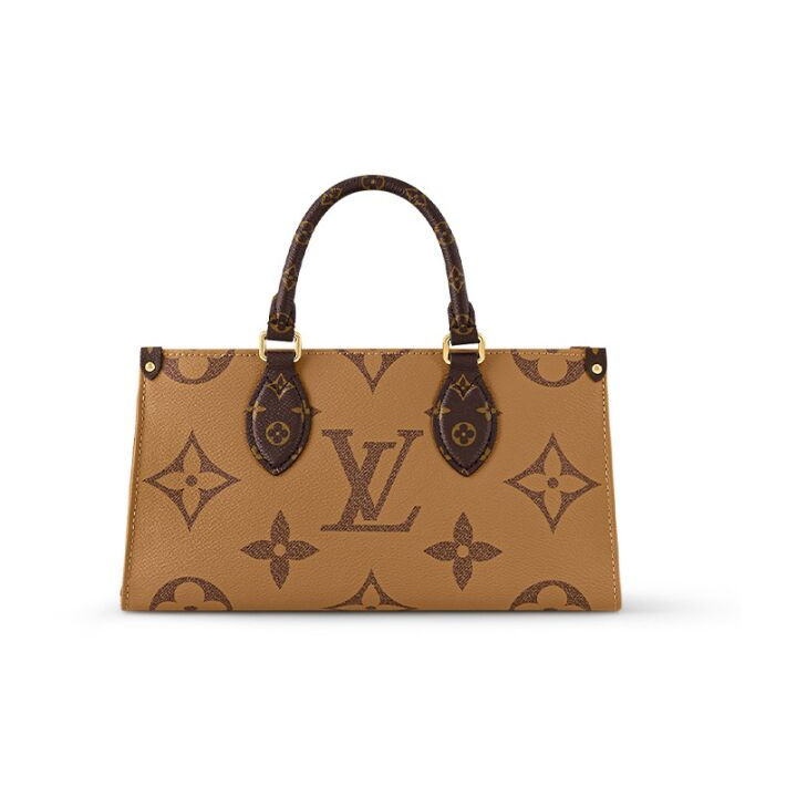 LOUIS VUITTON ONTHEGO East-West 经典老花满印拉链开合 帆布 单肩斜挎手提包 女款 棕色