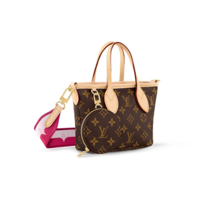 LOUIS VUITTON NEVERFULL BB 通体老花满印可拆卸肩带 涂层帆布拼牛皮饰边 托特包Tote包购物袋子母包手提包 小号 女款 棕色