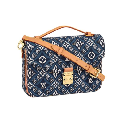 LOUIS VUITTON Pochette Metis Since 1854花纹内隔层 织物 手袋邮差包单肩手提包 中号 女款 蓝色