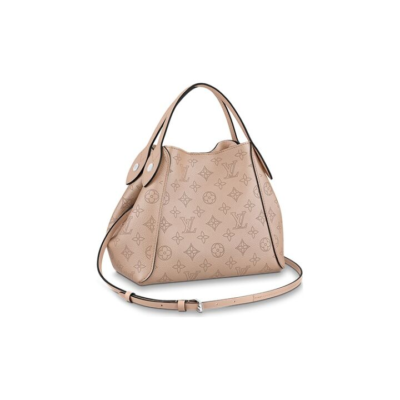 LOUIS VUITTON PETITE MALLE Hina PM 镂花穿孔 牛皮革 托特包Tote包购物袋单肩斜挎手提包 小号 女款 粉蜡色