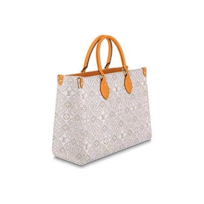 LOUIS VUITTON ONTHEGO MM Since 1854 提花织物 托特包Tote包购物袋手提包 女款 米色/橙色