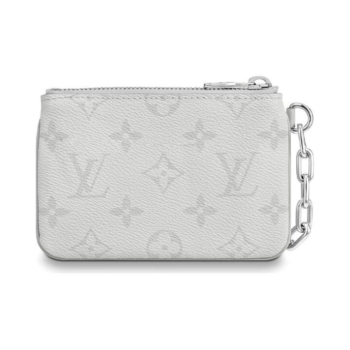 LOUIS VUITTON Logo带勋章钥匙 涂层帆布 钱包 男款 白色