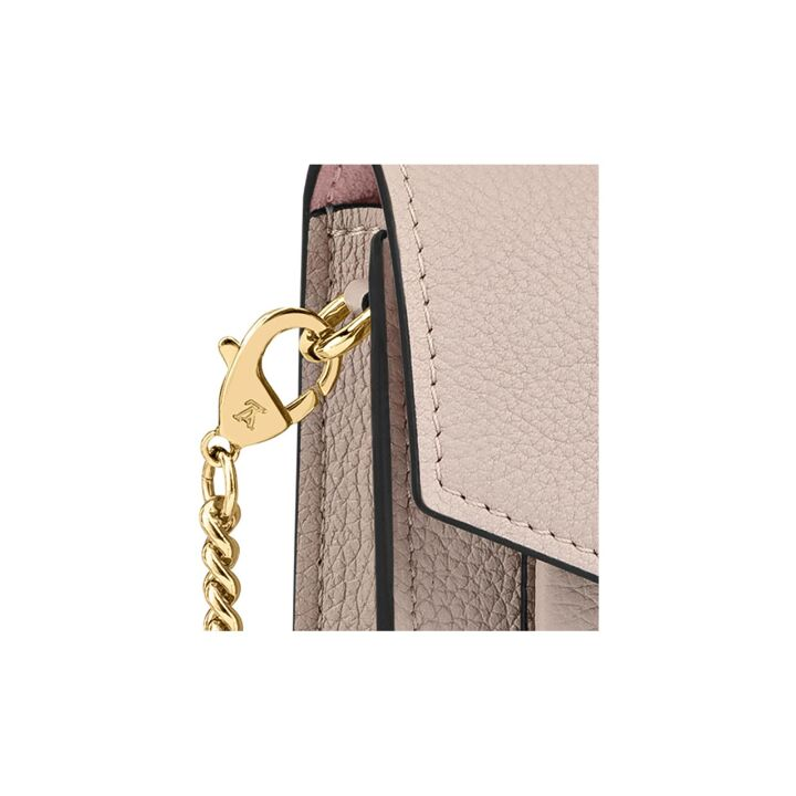 LOUIS VUITTON MYLOCKME 纯色金扣翻盖开合 小牛皮 链条包单肩斜挎包 迷你 女款 灰褐色