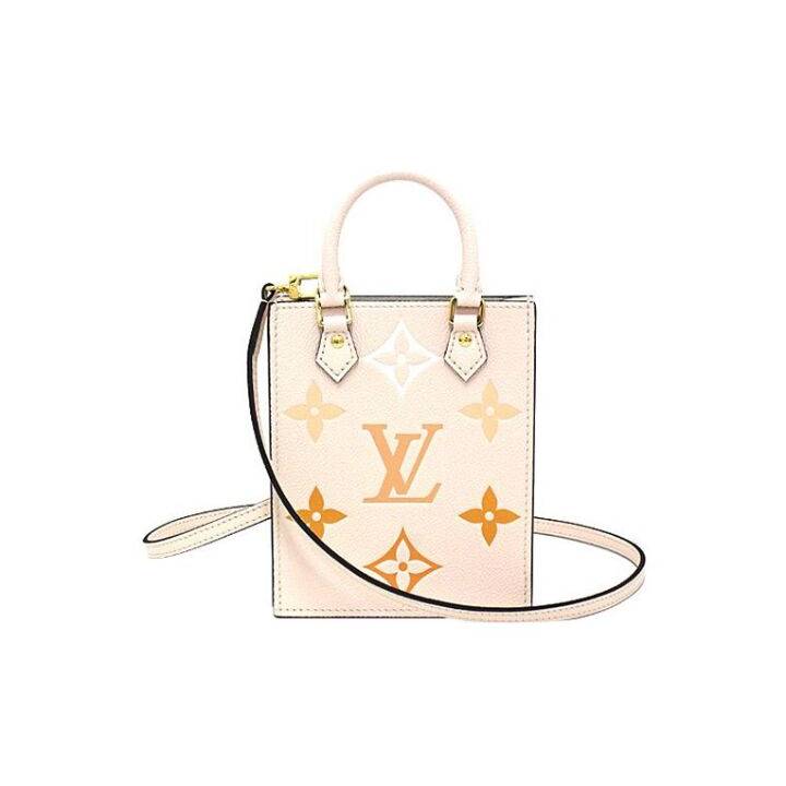 LOUIS VUITTON Summer 经典老花渐变花纹 小牛皮 琴谱包托特包Tote包购物袋手提包单肩包斜挎包 迷你 女款 香草黄