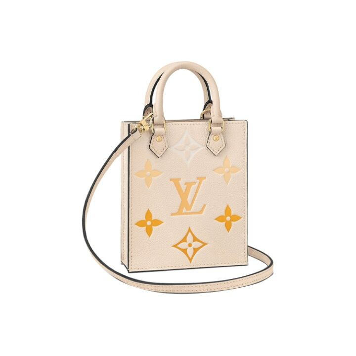 LOUIS VUITTON Summer 经典老花渐变花纹 小牛皮 琴谱包托特包Tote包购物袋手提包单肩包斜挎包 迷你 女款 香草黄