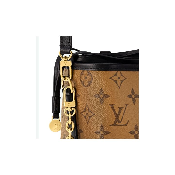 LOUIS VUITTON NOE Purse 老花满印抽绳开合链条 皮革 水桶包单肩斜挎包 女款 棕色