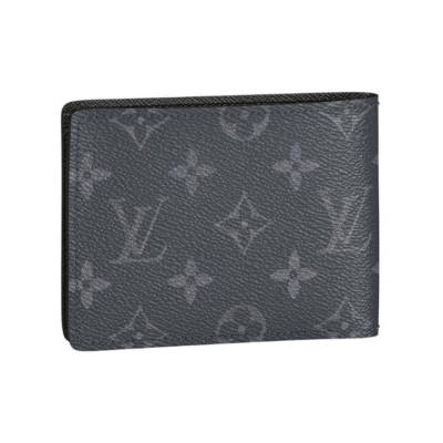 LOUIS VUITTON Multiple 老花满印 涂层帆布 钱包 男款 灰色