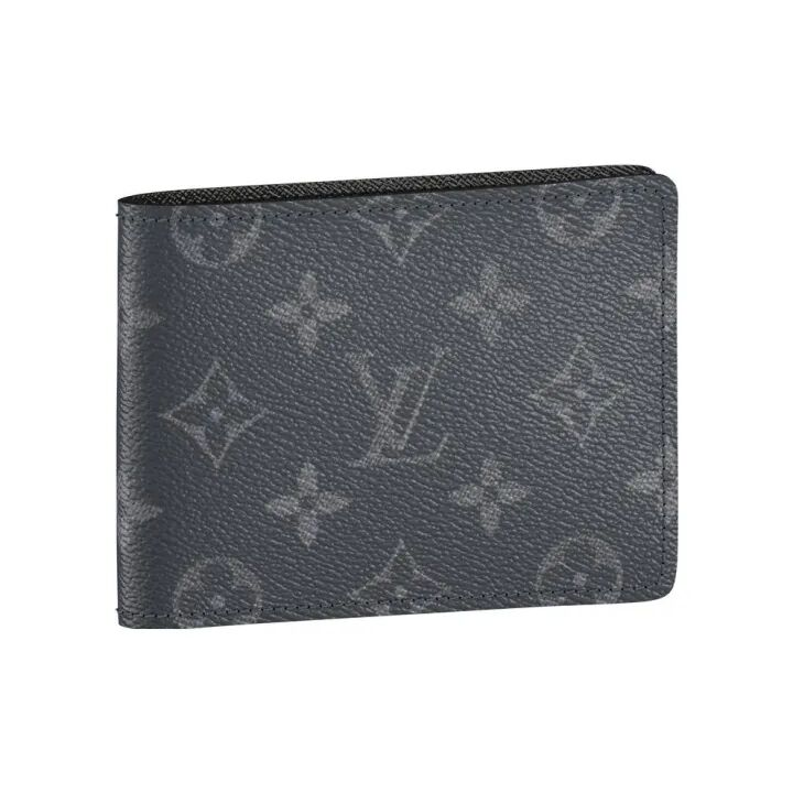 LOUIS VUITTON Multiple 老花满印 涂层帆布 钱包 男款 灰色