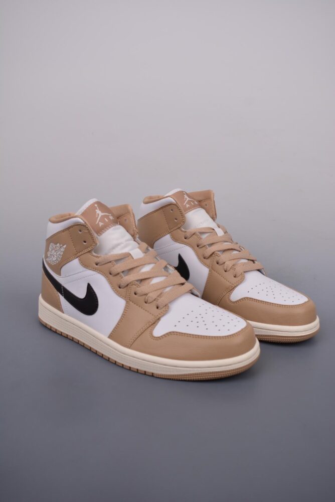 篮球鞋, 球鞋, Jordan, Air Jordan 1 Mid, Air Jordan 1, Air Jordan - Air Jordan 1 Mid 浅棕褐脚趾 系列 高帮篮球鞋 货号：BQ6472 103B