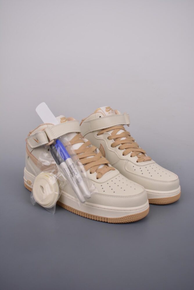 运动鞋, Nike Air Force 1 Mid, Nike Air Force 1, Nike, Air Force 1 - Nike Air Force 1 MID 米卡其 马克笔