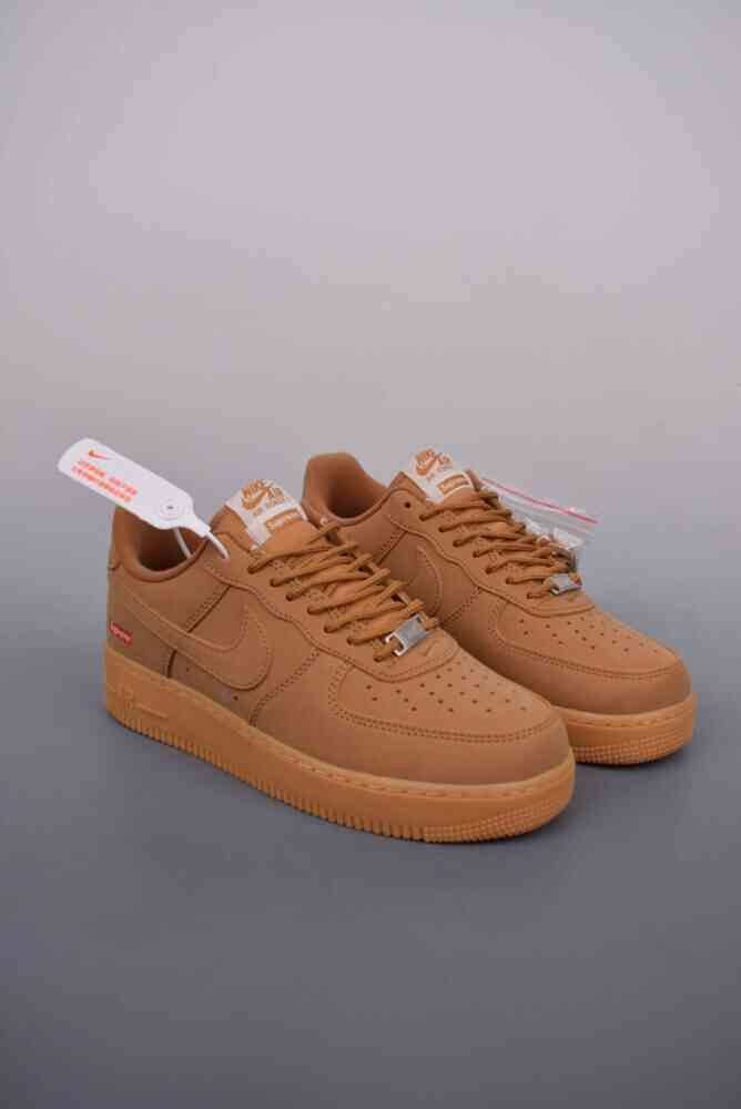 Supreme, Nike Air Force 1 Low, Nike Air Force 1, Nike, Air Force 1 Low, Air Force 1 - Nike Air Force 1 Low Supreme 小麦 鞋子类型 灰色 货号：DN1555 200K