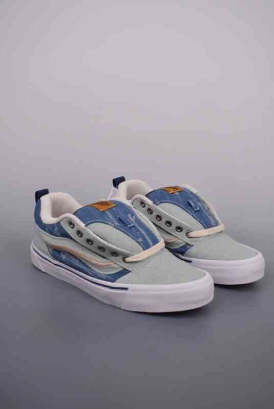 运动鞋, Vans Knu Skool, Vans, Knu Skool - Vans Knu Skool 面包鞋 白蓝牛仔做旧撕裂 货号：VN000E54NWD